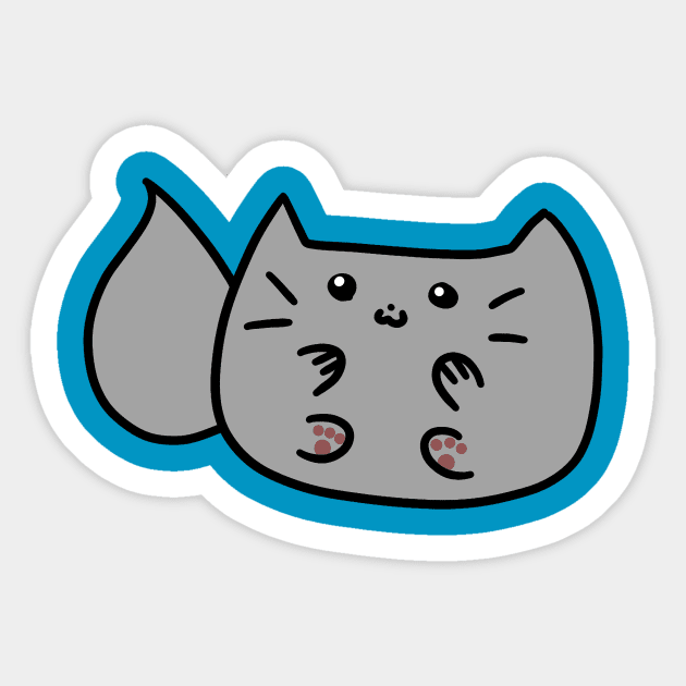 Fluffy Gray Cat Sticker by saradaboru